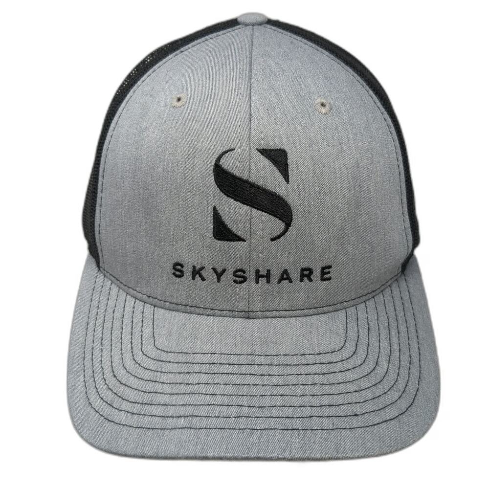 Richardson Trucker Hat Gray One Size Skyshare Logo Mesh Snapback Black 112